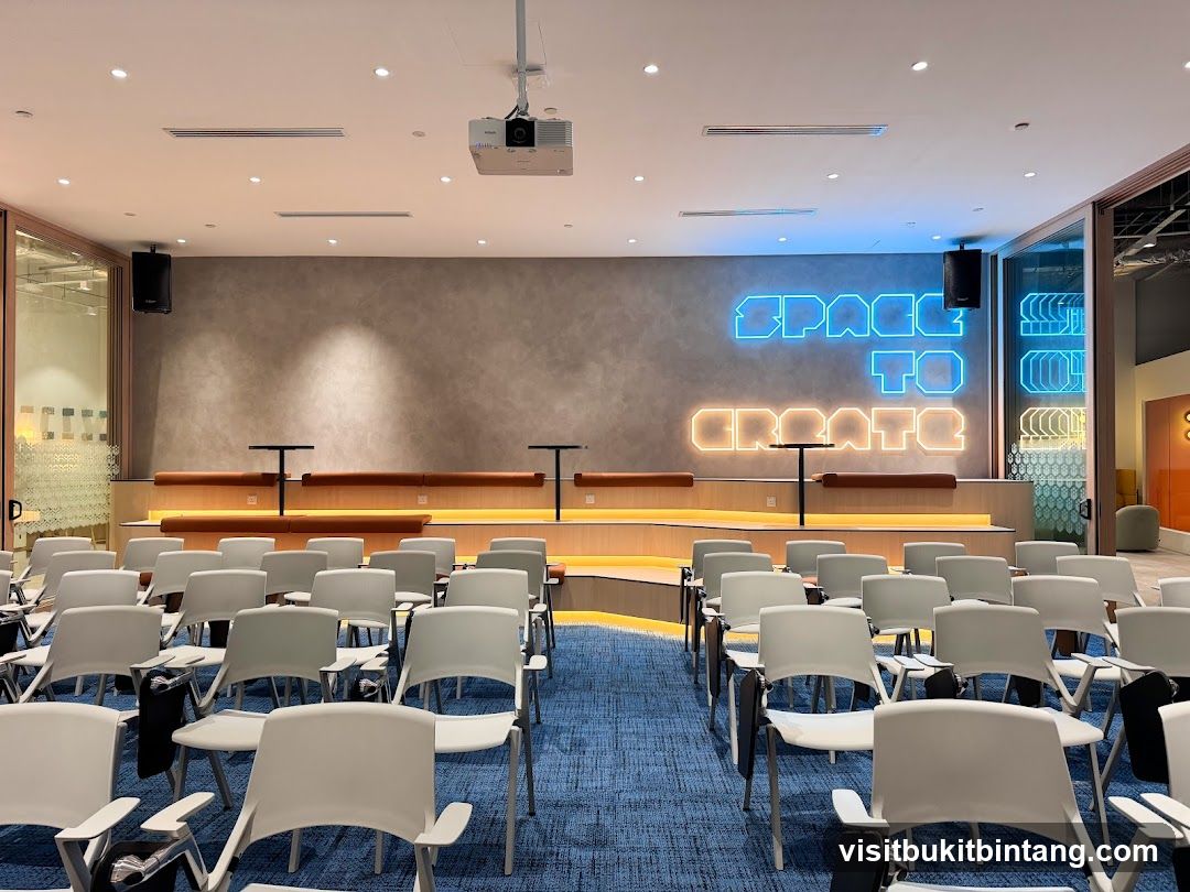 Modern Meeting Room with Neon Signage