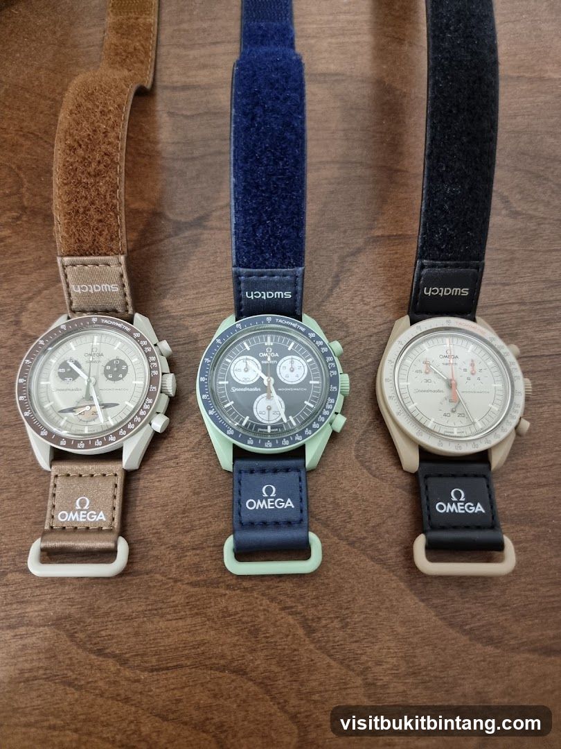 Three Swatch x Omega MoonSwatch Watches
