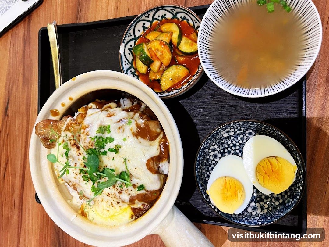 Claypot Rice with Cheese and Sides
