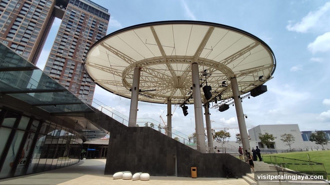 Outdoor Stage Area with Modern Architecture