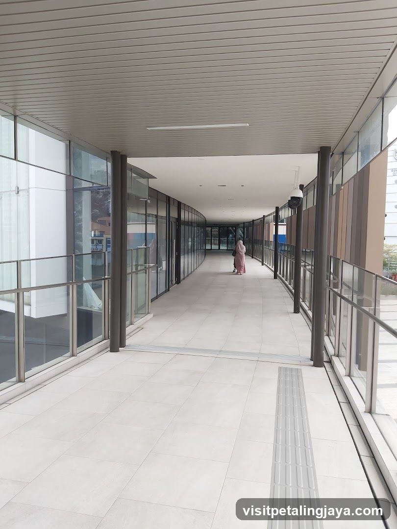 Covered Walkway with Person Walking