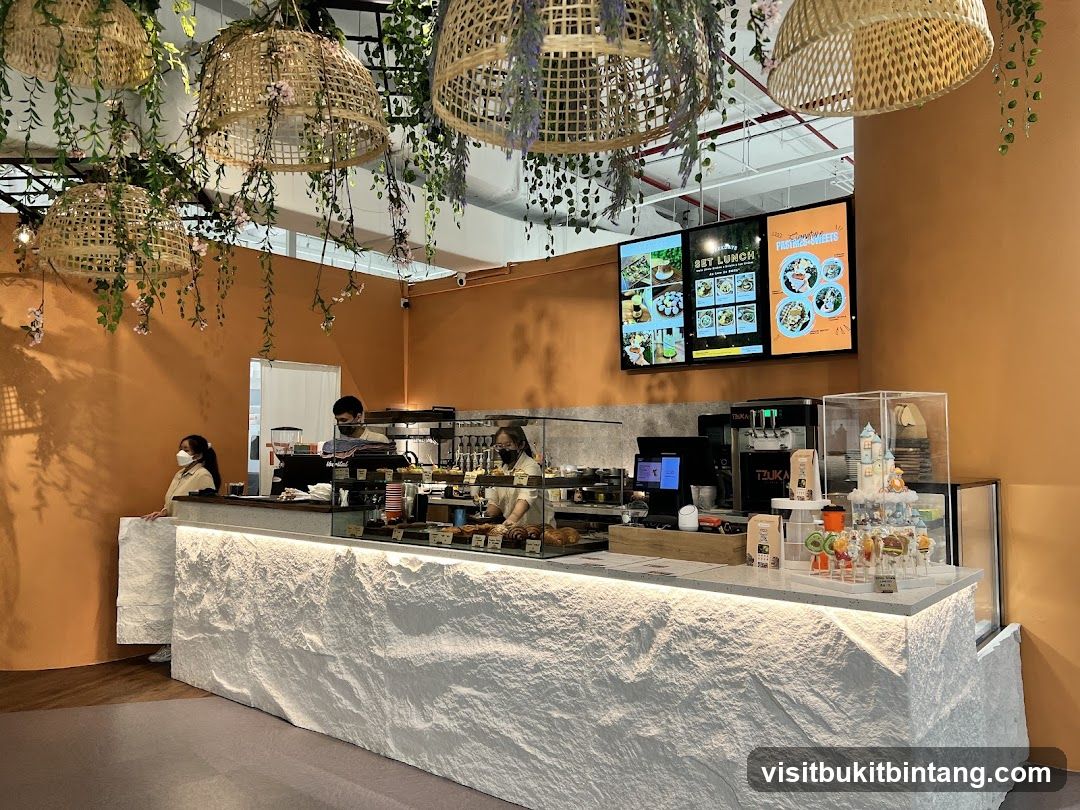 Cafe Counter with Staff and Digital Menu