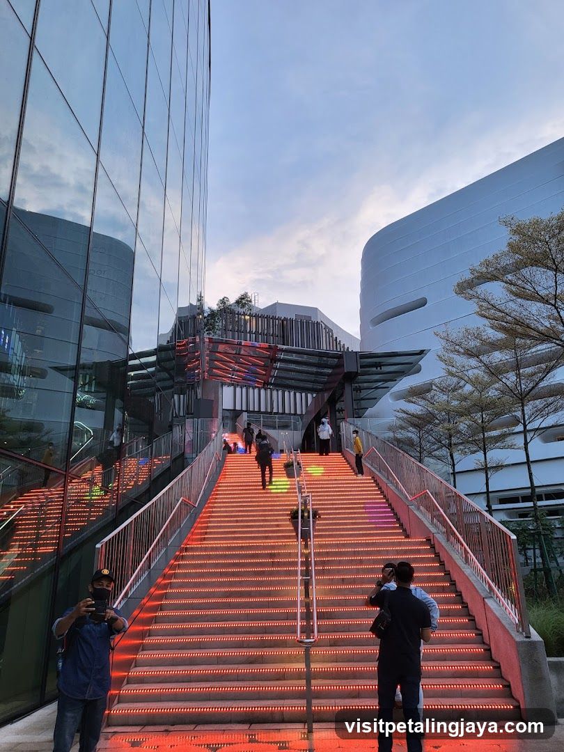 Staircase with LED lights
