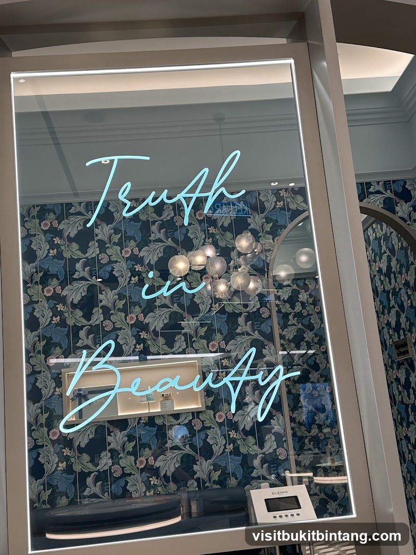 Neon sign in a beauty store