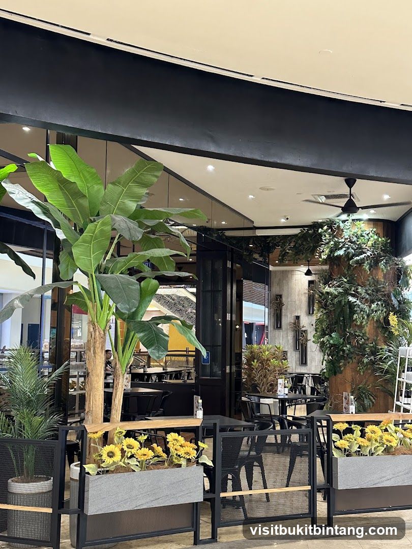 Outdoor seating area with plants