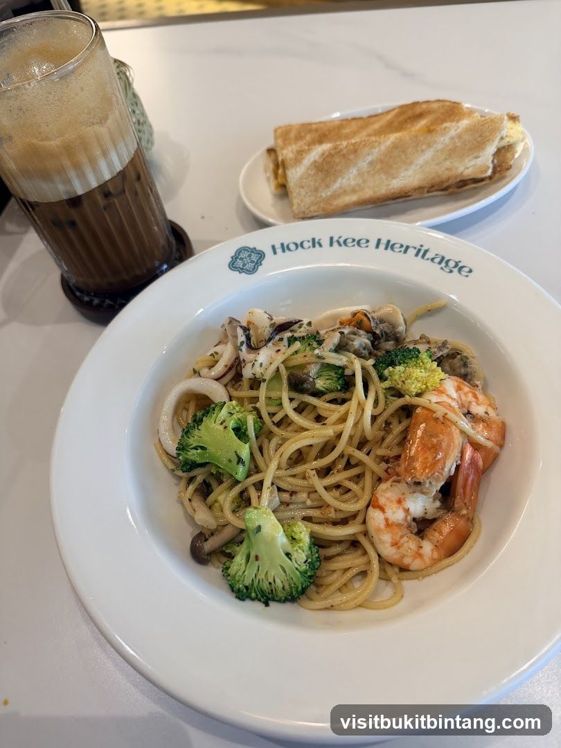 Seafood Pasta and Toast