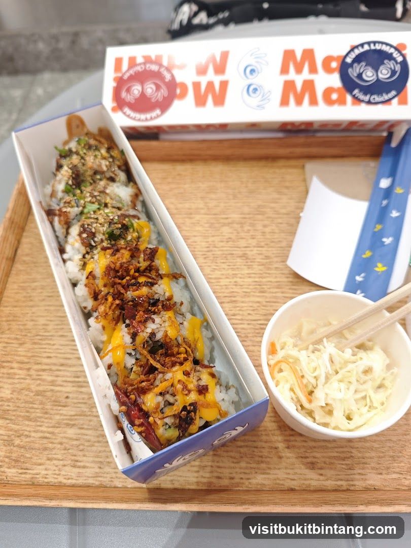 Sushi Roll and Coleslaw