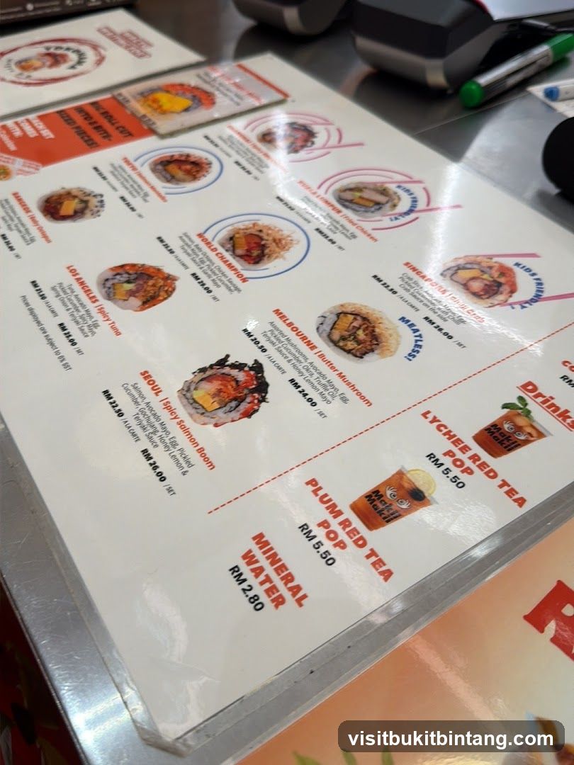 Sushi Menu