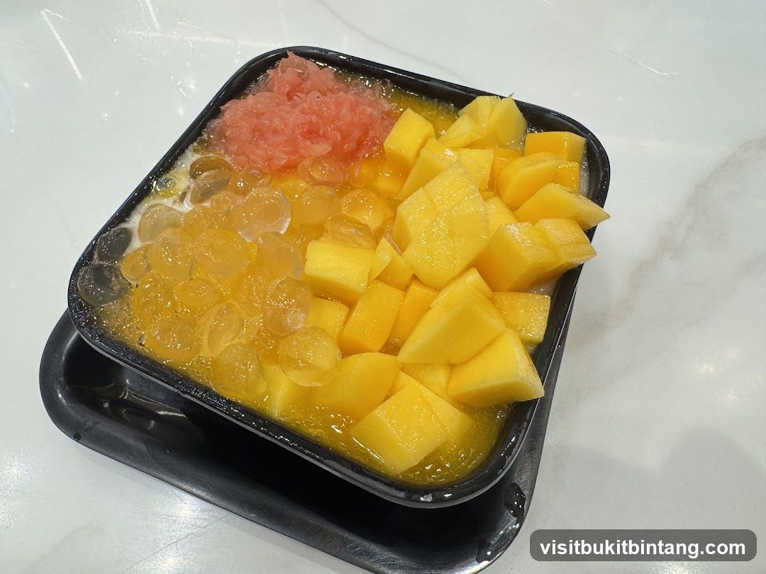 Mango shaved ice dessert