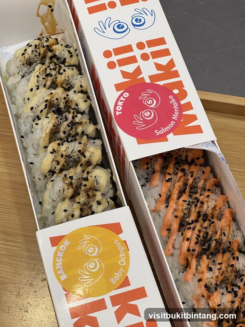 Sushi Rolls in Branded Boxes