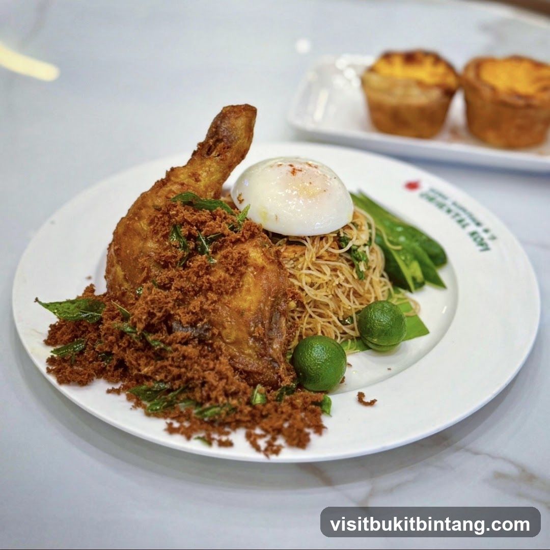 Fried Chicken with Noodles and Egg