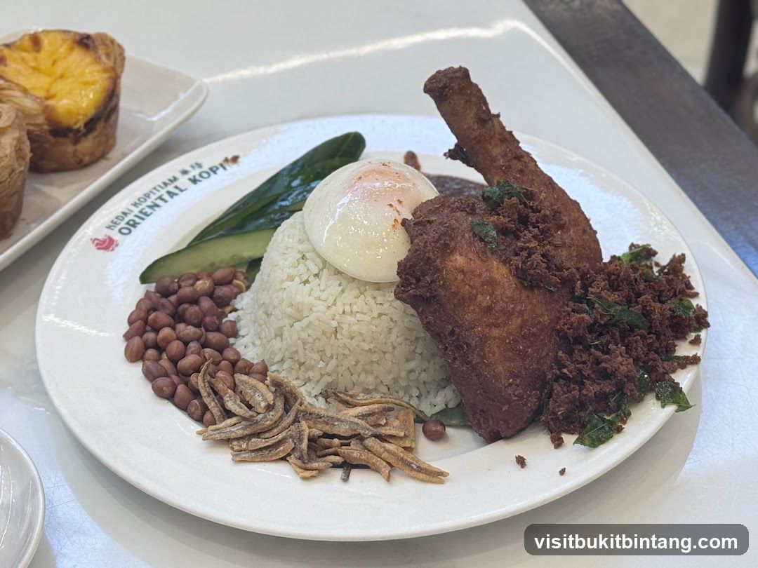 Nasi Lemak with Fried Chicken