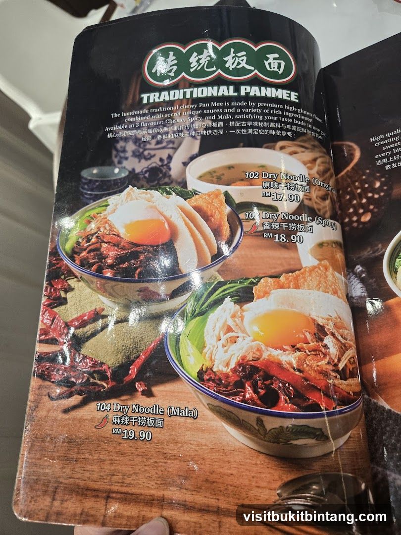 Traditional Panmee Menu