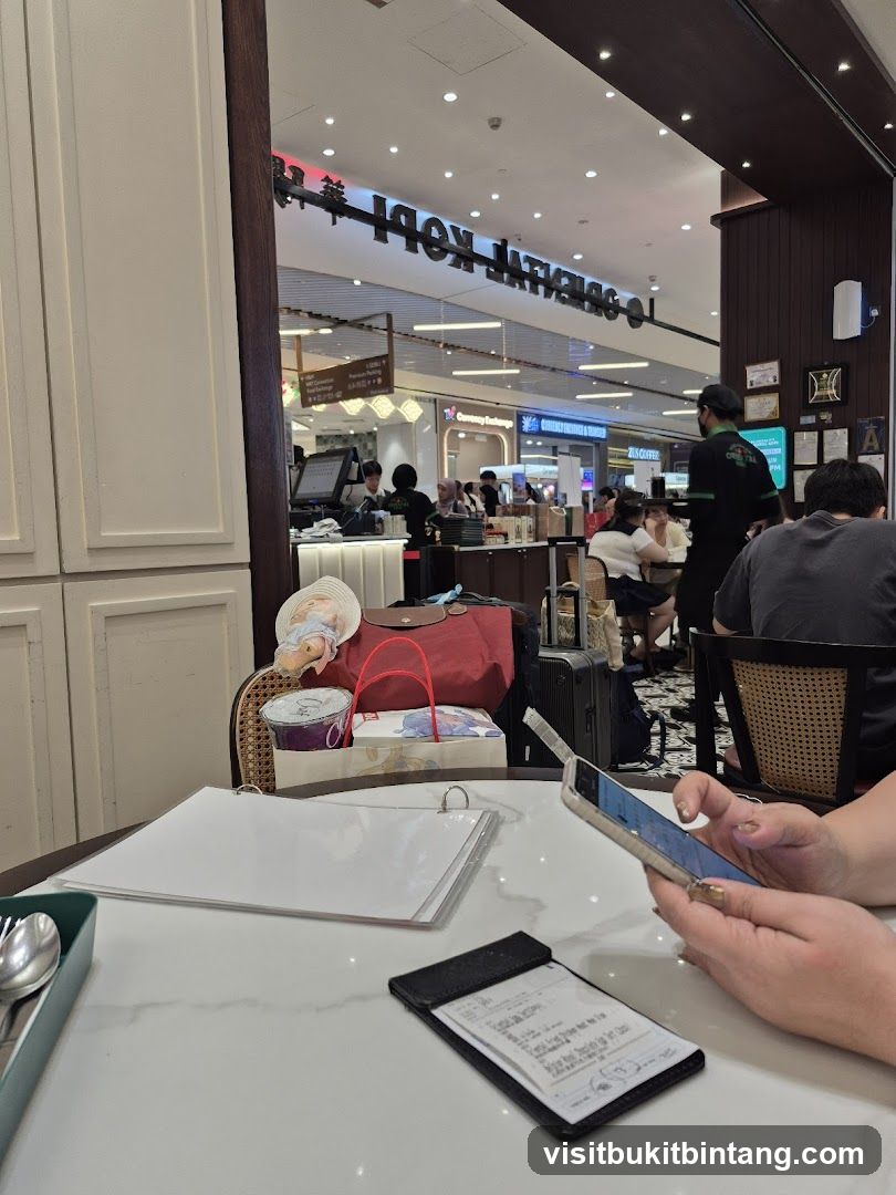 Cafe Interior with Customers and Signage