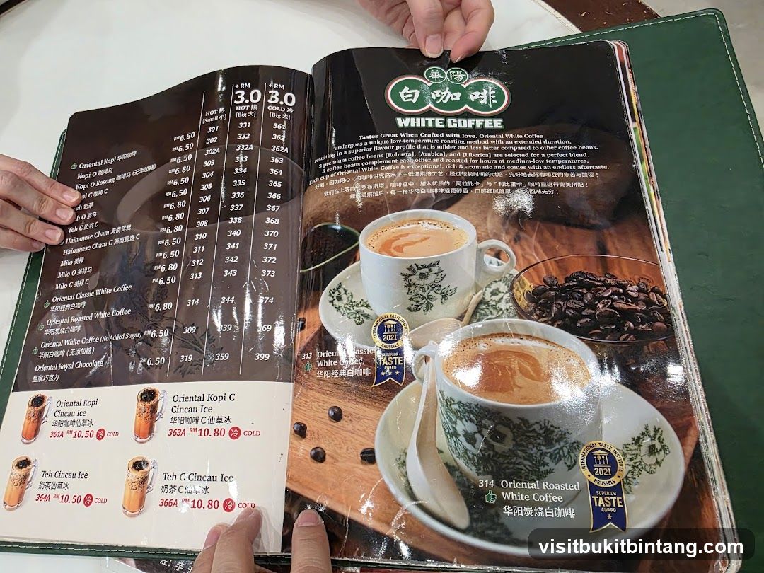 White Coffee Menu