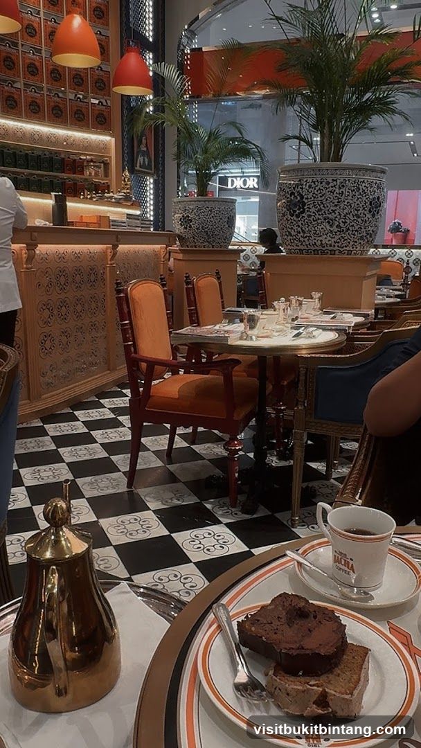 Cafe Interior with Desserts