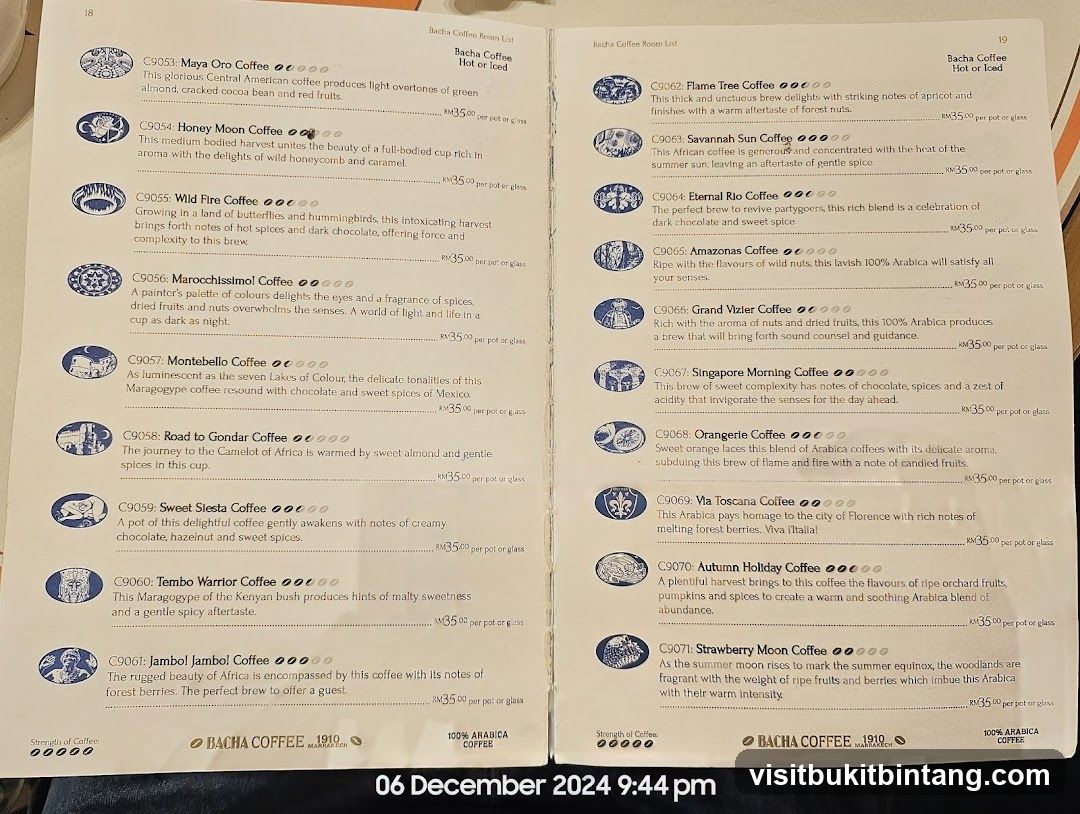 Bacha Coffee Room List