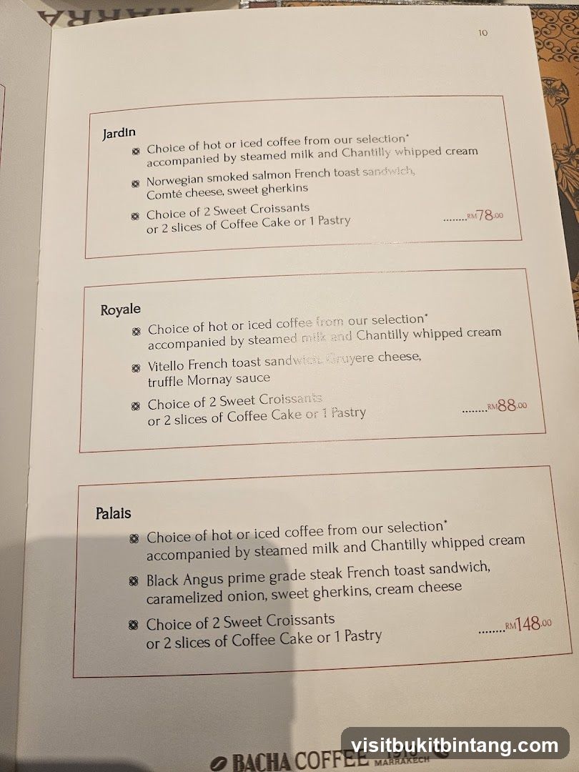 Bacha Coffee Menu