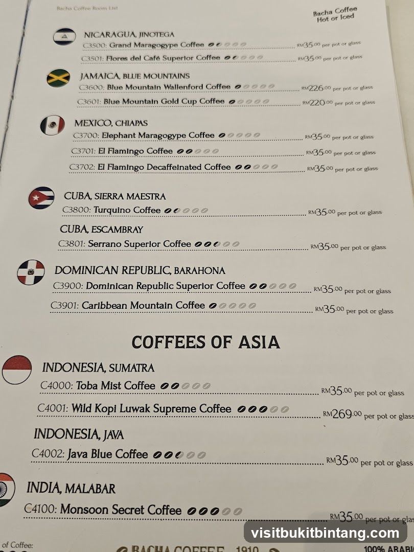 Bacha Coffee Room List
