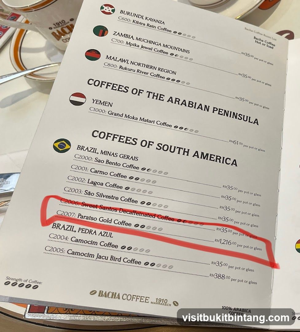Bacha Coffee Room List