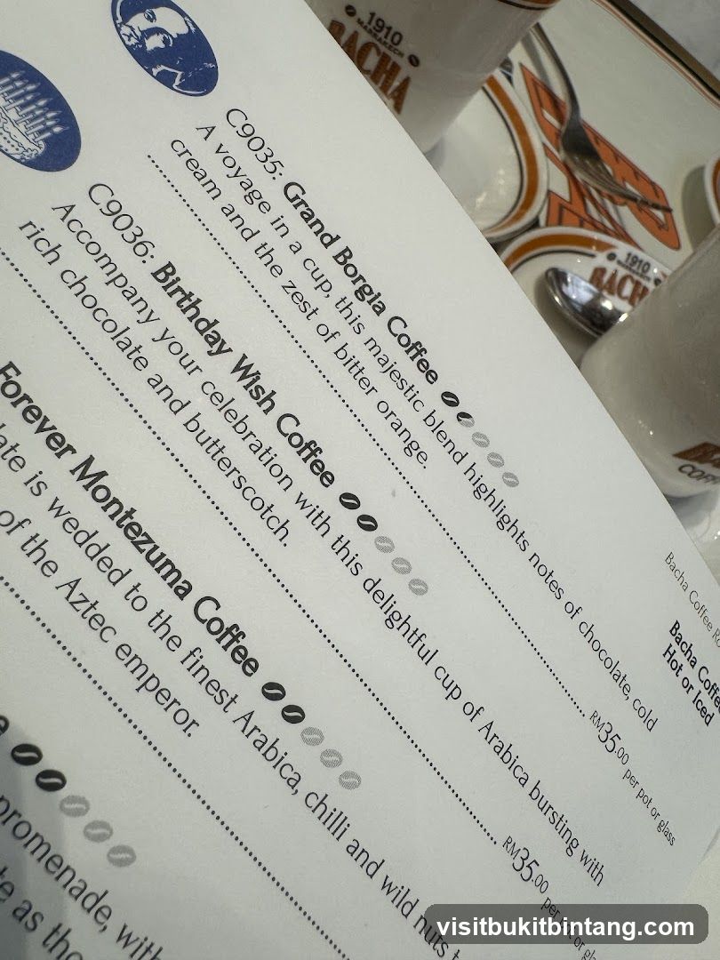 Bacha Coffee Menu