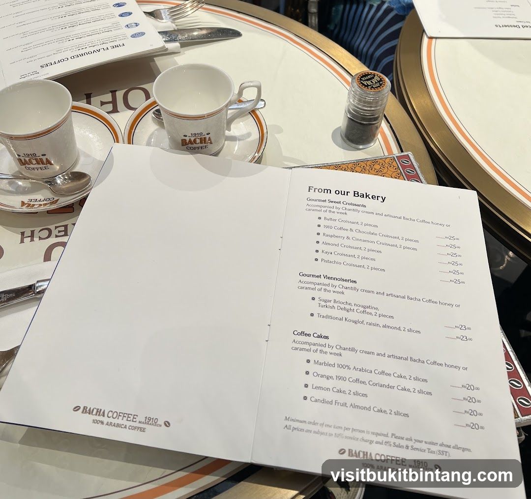 Bacha Coffee Bakery Menu