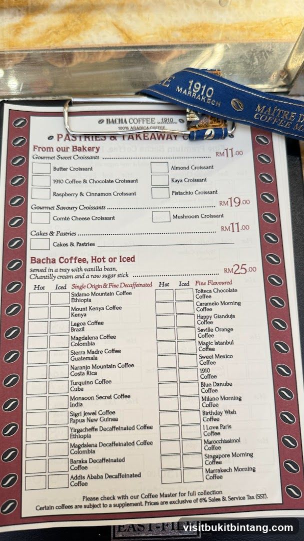 Bacha Coffee Menu