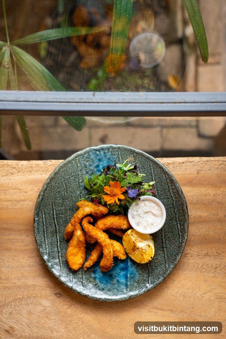 Crispy Fish Bites with Salad and Dip