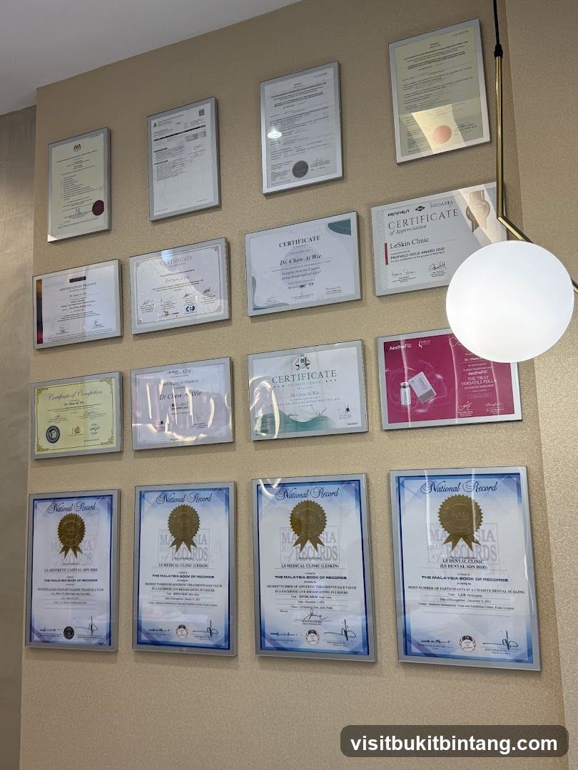 Certificates on Wall