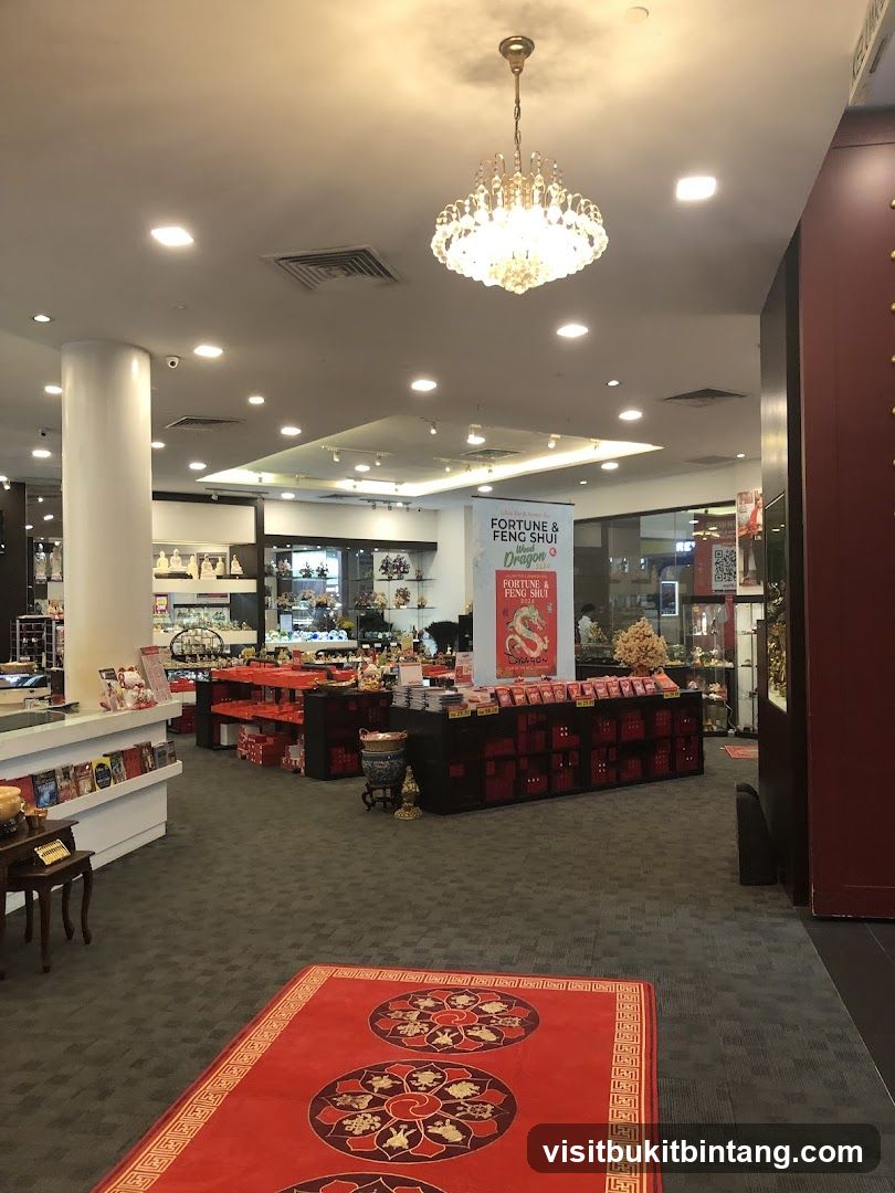 Interior of a store selling fortune and feng shui items