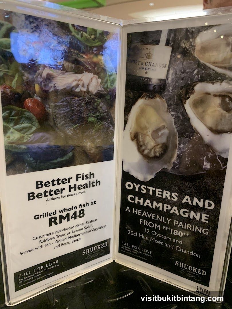 Seafood and Champagne Menu
