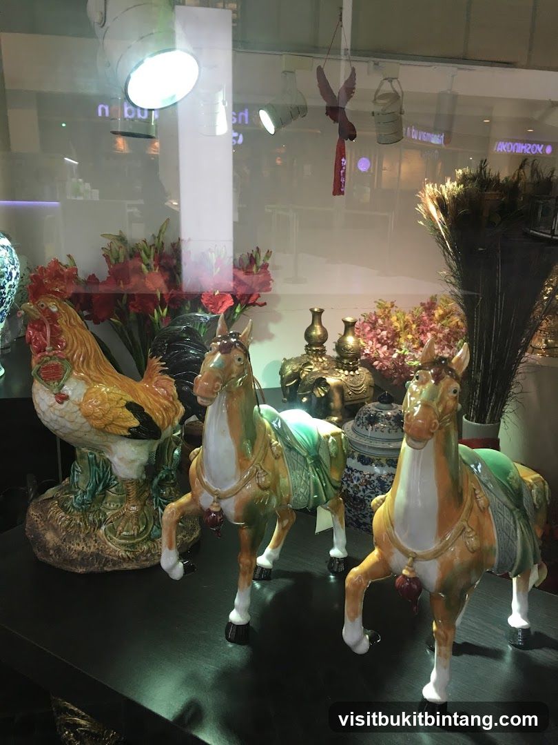 Ceramic Horse and Rooster Figurines