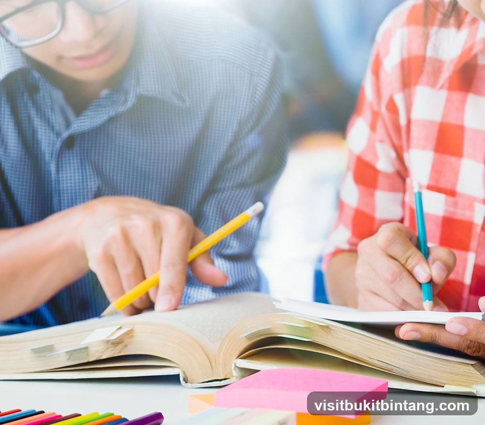 Students studying together