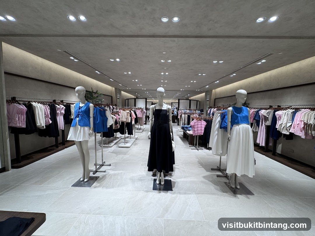 Clothing store interior with mannequins