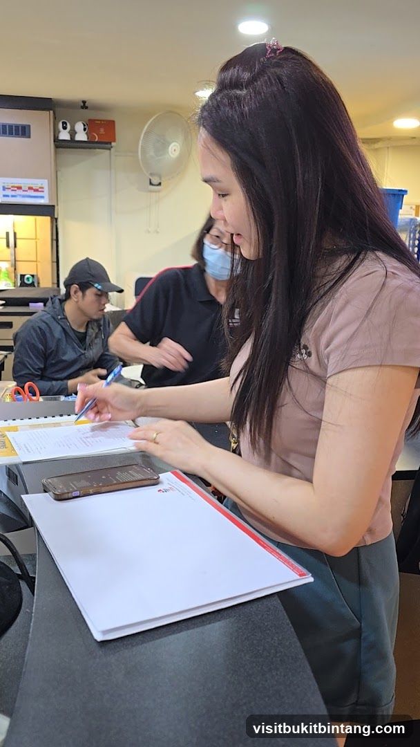 People working at a counter