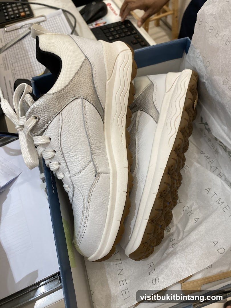 White Leather Sneakers in a Box