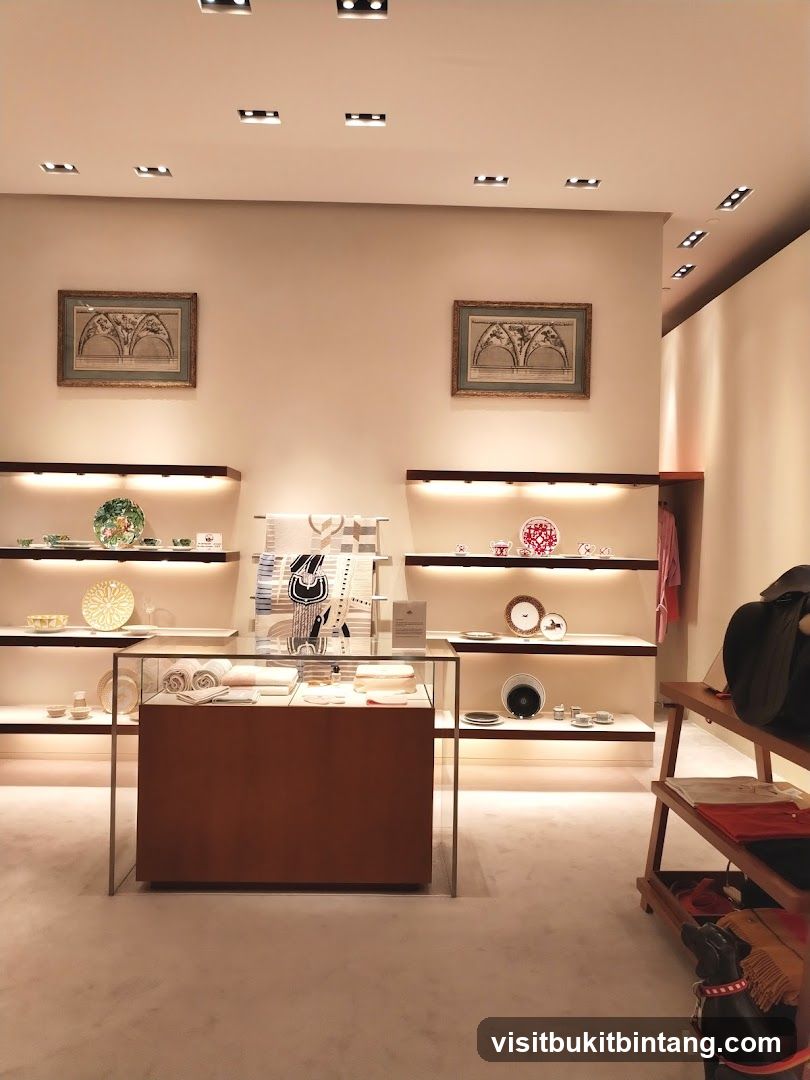 Store Interior with Display Shelves