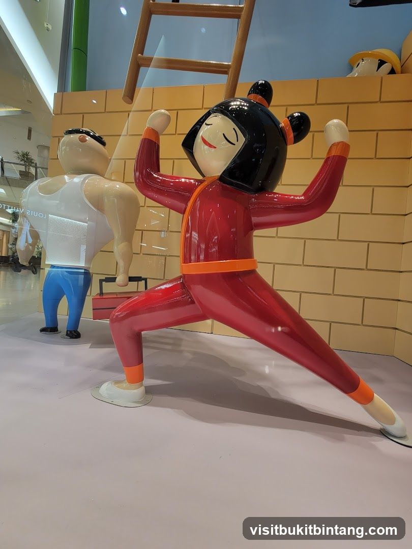 Window Display with Cartoon Figures