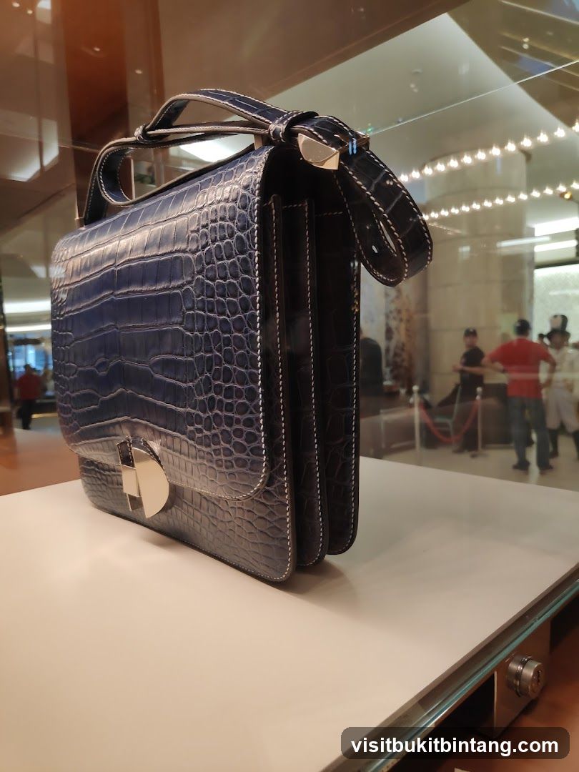 Blue Crocodile Handbag