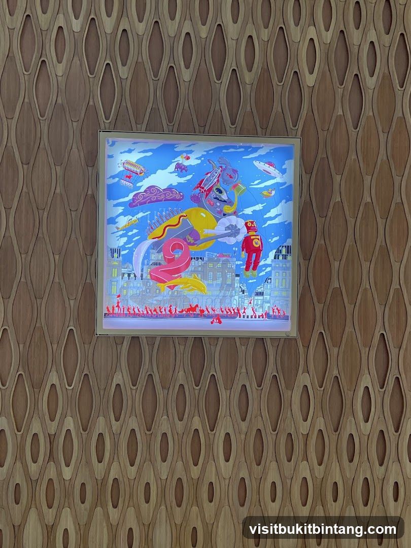 Artwork on Wood Panel Wall