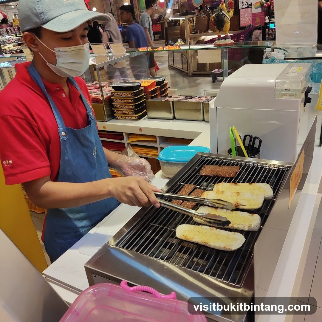 Food Stall Vendor Grilling Food