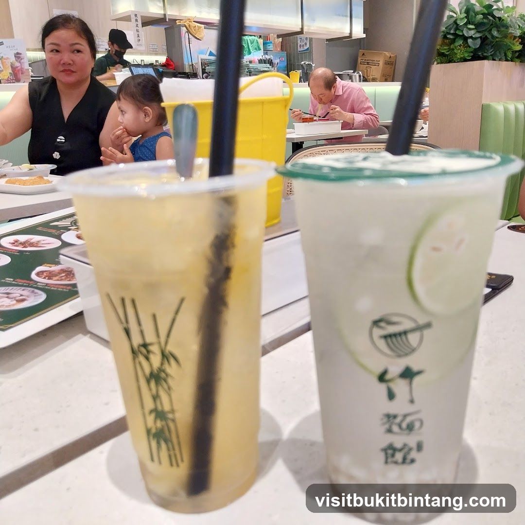 Two drinks on a table
