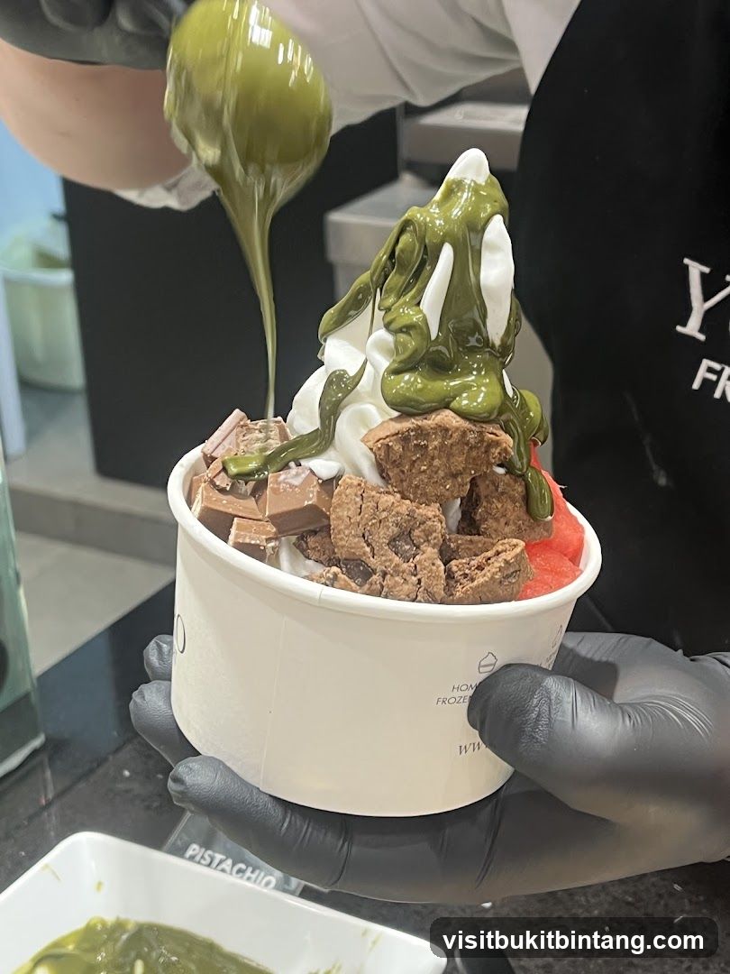 Dessert being prepared