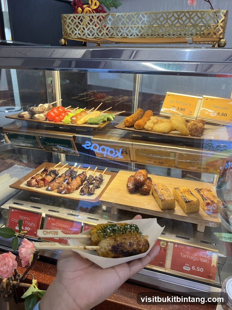 Assortment of Skewers and Fried Foods