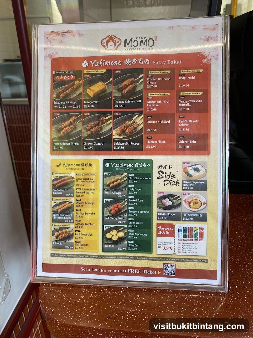 MOMO YAKITORI Menu