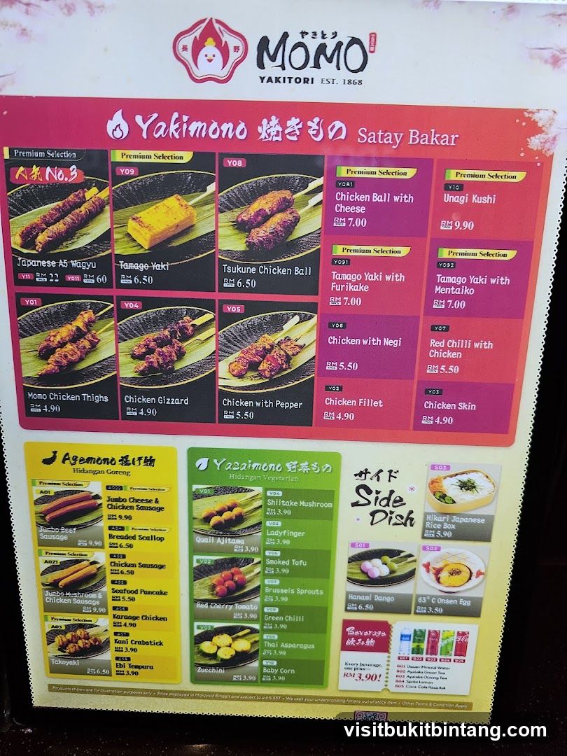 MOMO YAKITORI Menu