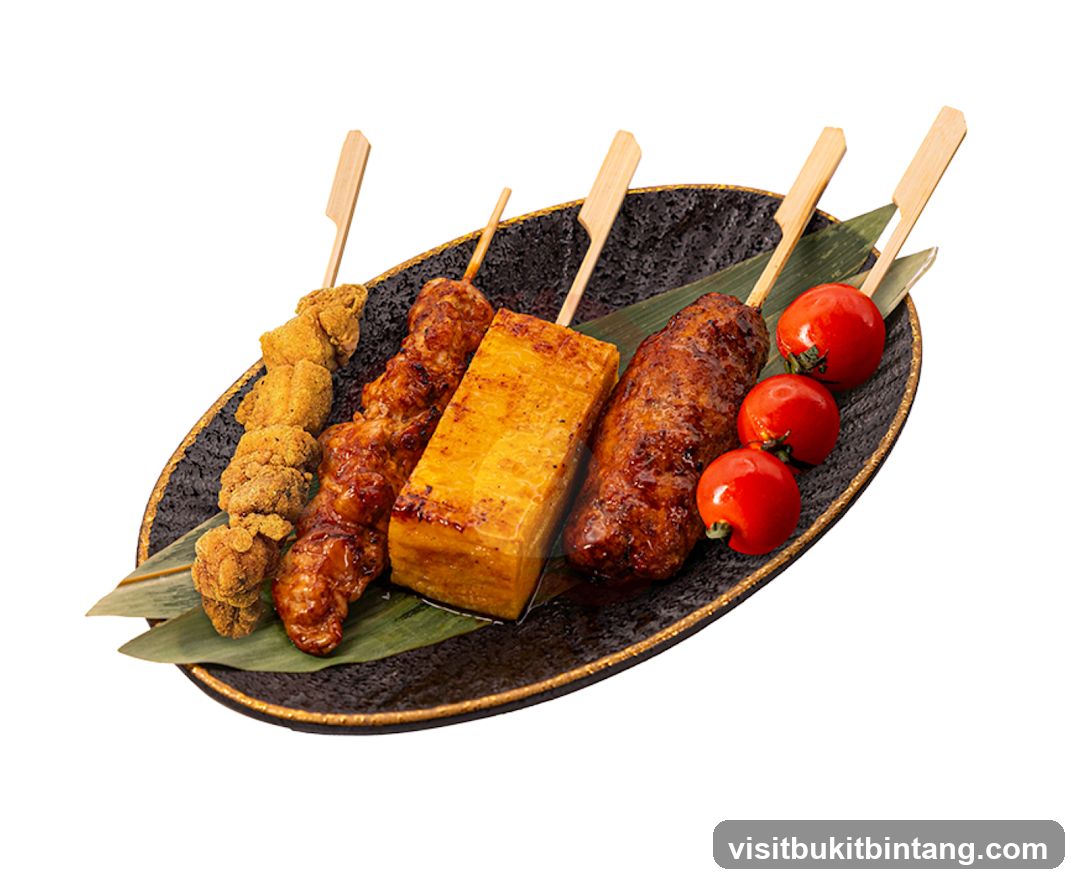 Assorted Skewers on a Plate