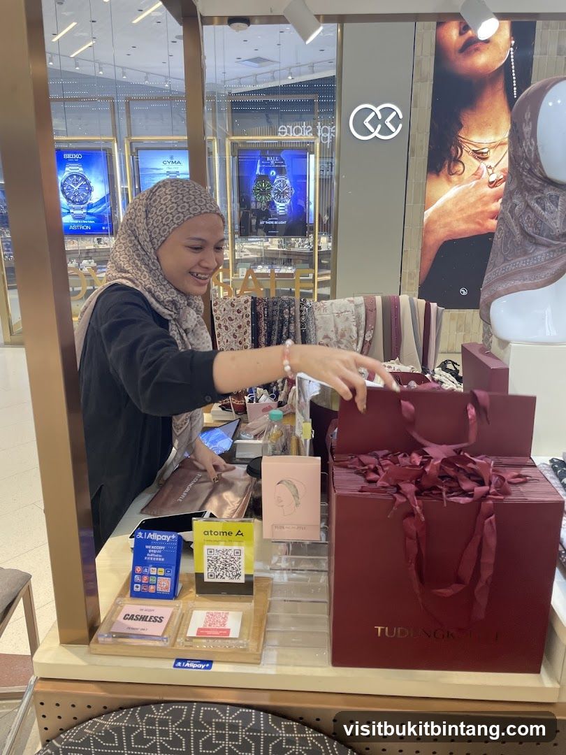 Woman at a retail counter