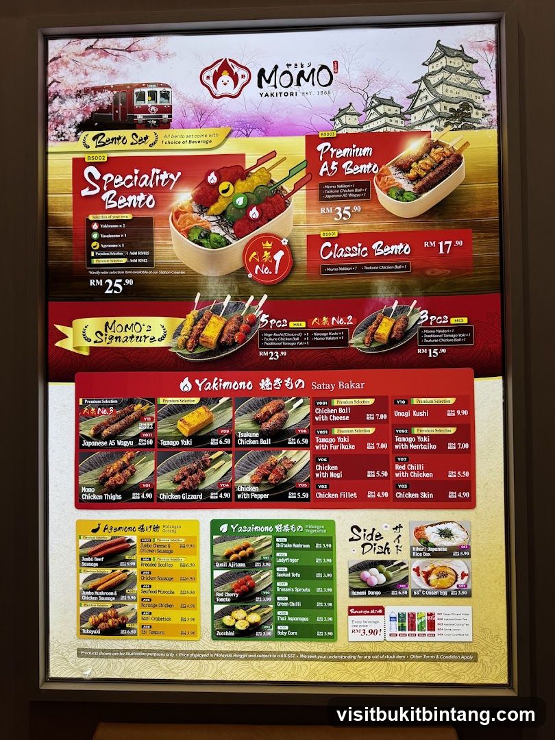 MOMO YAKITORI Menu