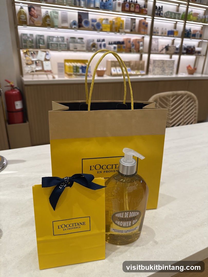 L'Occitane Shopping Bags and Shower Oil